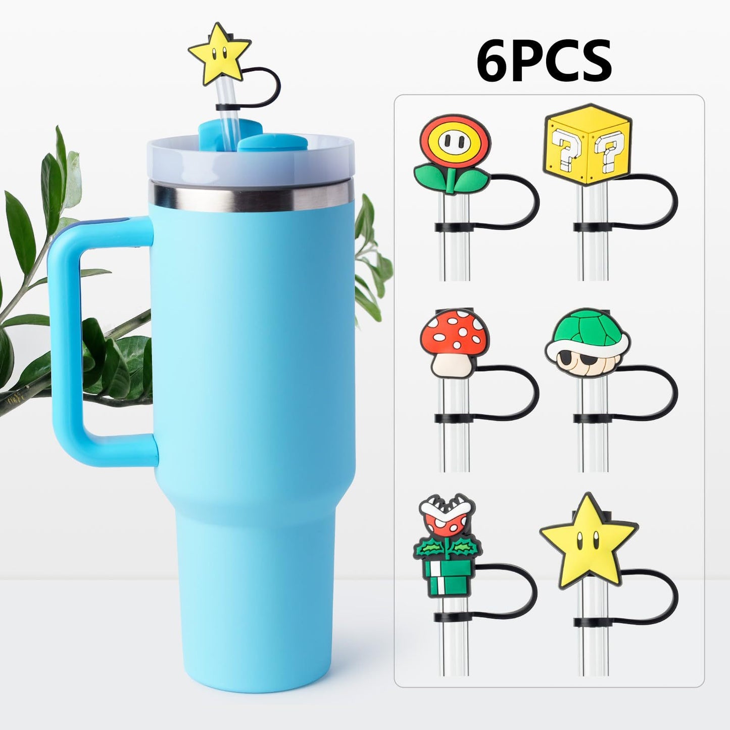 40 Oz Glass Straw Cover Set - Heavy Duty Plastic Protectors for Drinks