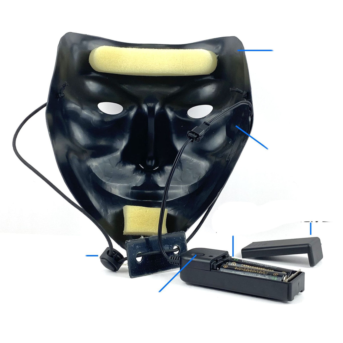 Luminous Skull 3D Disco Party Mask - Electroluminescent Halloween Costume