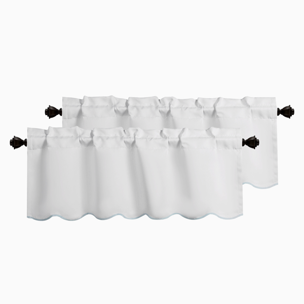 Blackout Window Valances - 2 Panels, 42"x18" - Black