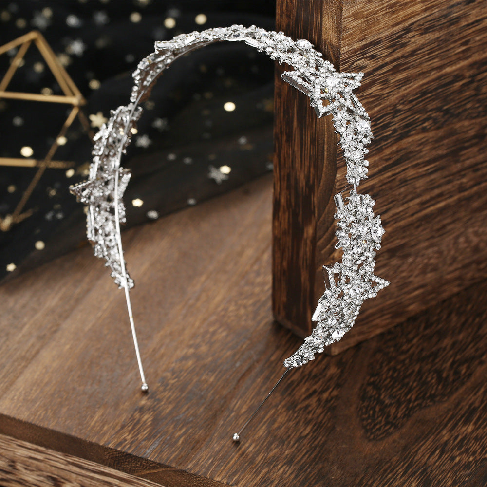 Wedding Hair Accessory Star Alloy Headband for Bridal Hair Jewelry Silver