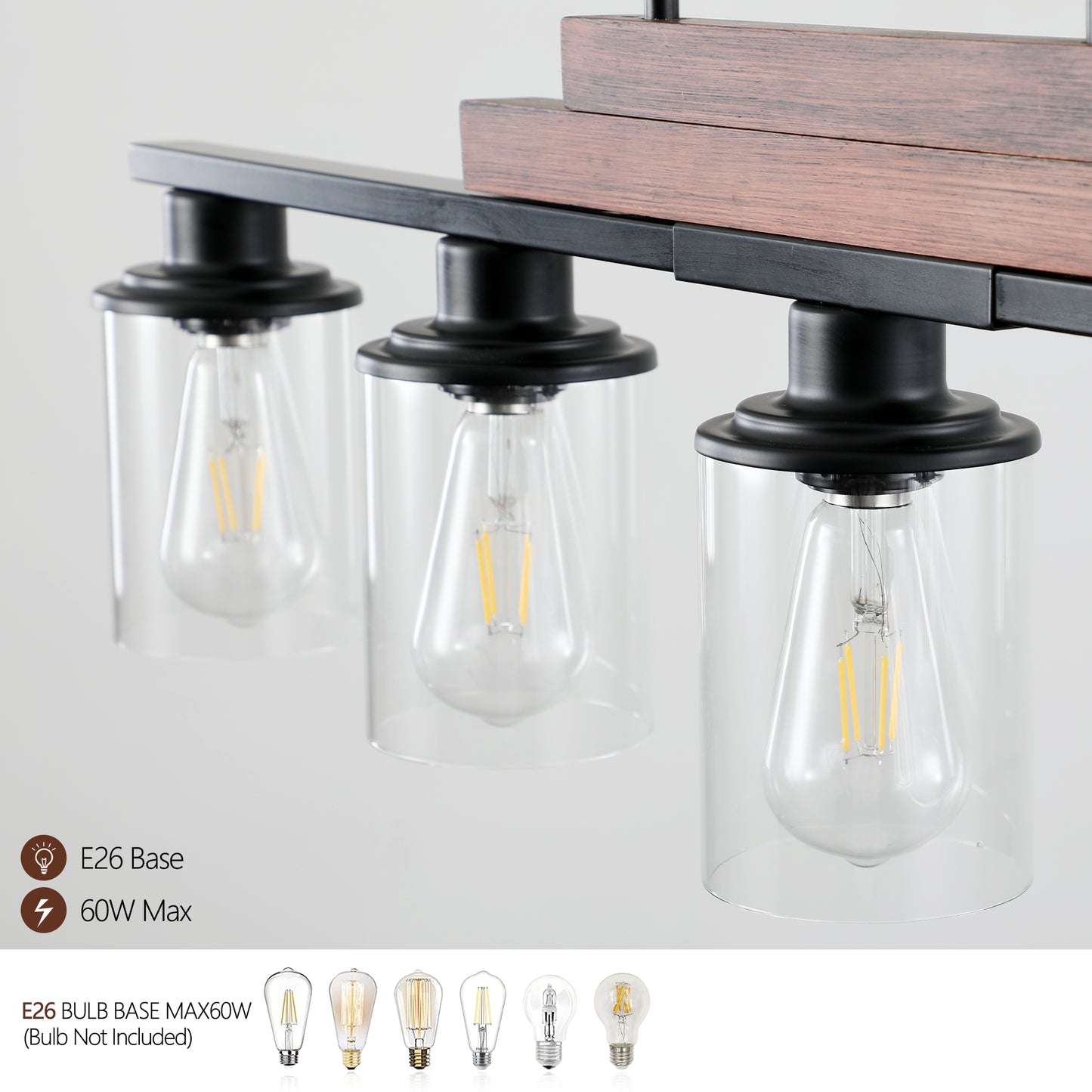 Industrial Farmhouse 5-Light Pendant Chandelier - Adjustable Height
