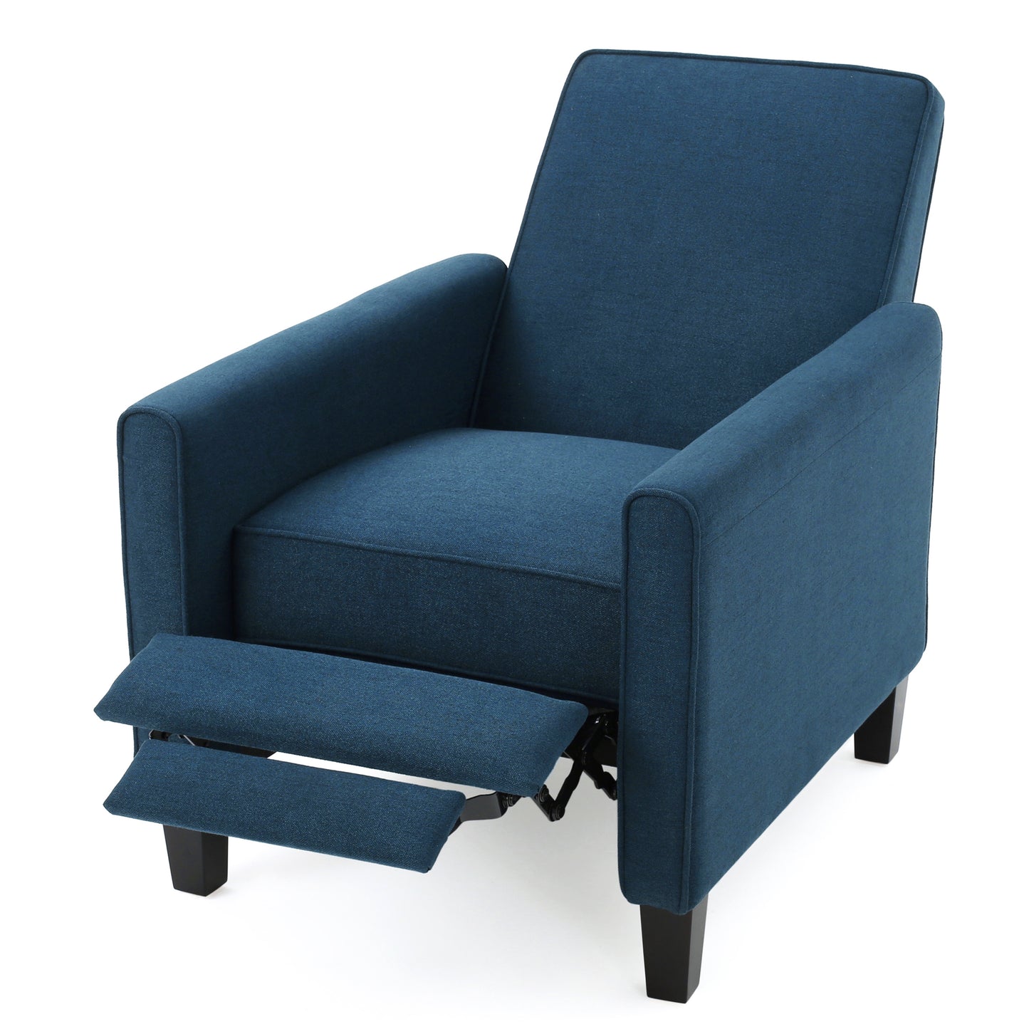 Navy Blue Fabric Push Back Recliner Chair for Small Spaces