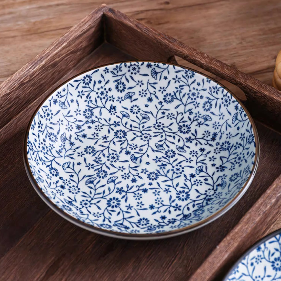 Retro Style Cold Dish Ceramic Sushi Plate - Porcelain Meal Tray