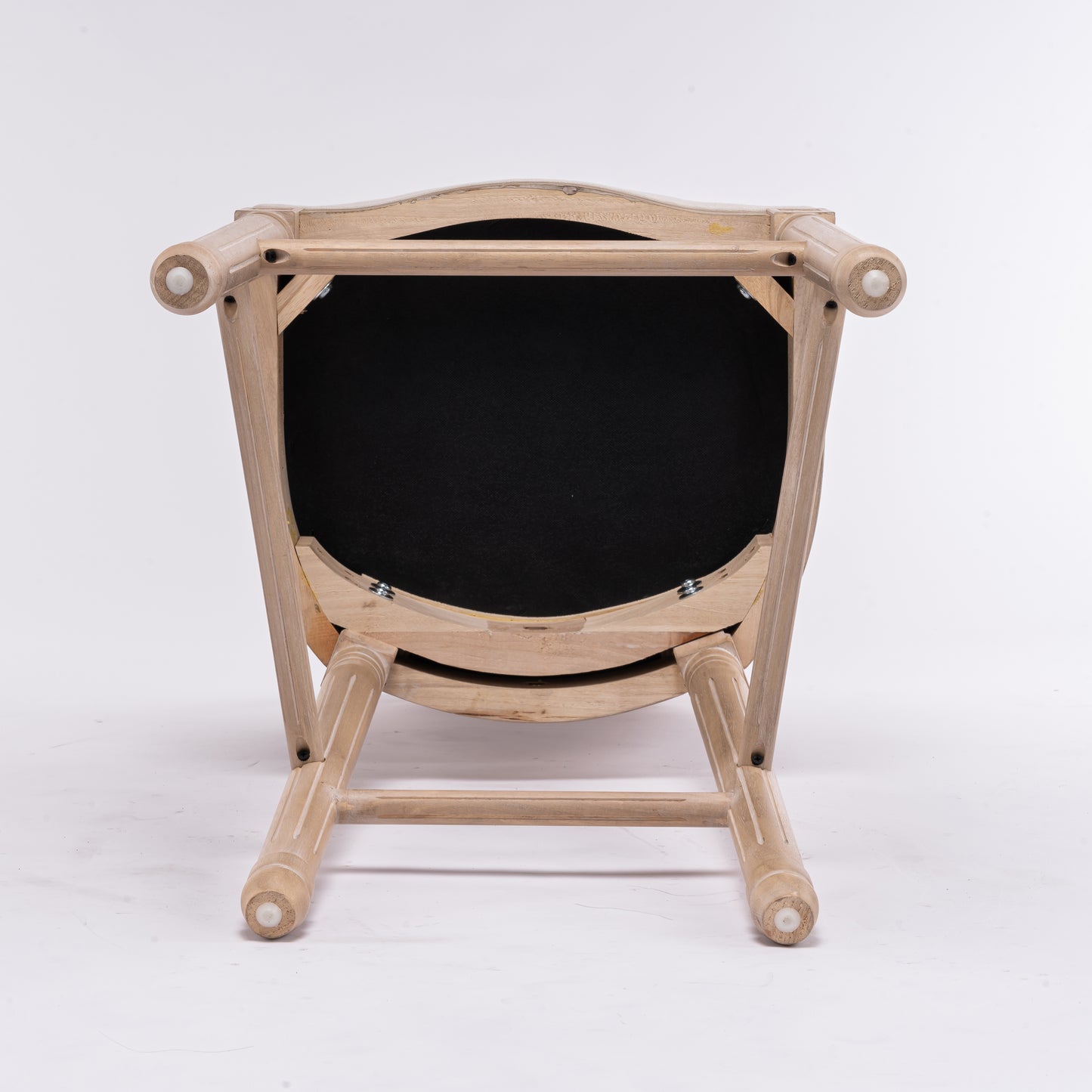French Country Bar Stools - Set of 2 with Rattan Backrest, Beige