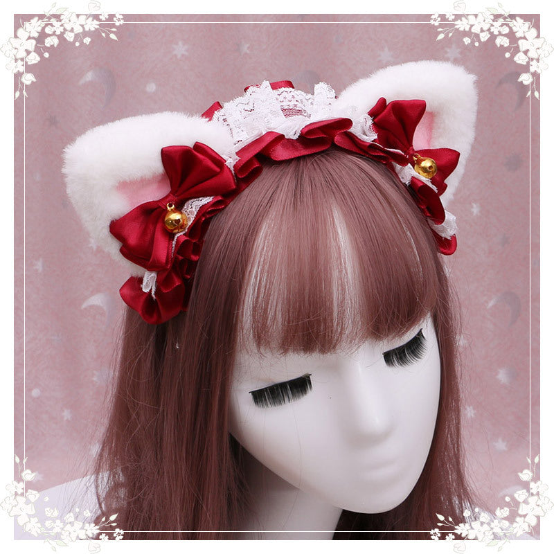 Lolita Cat Ear Headband with Lace - Hair Accessory