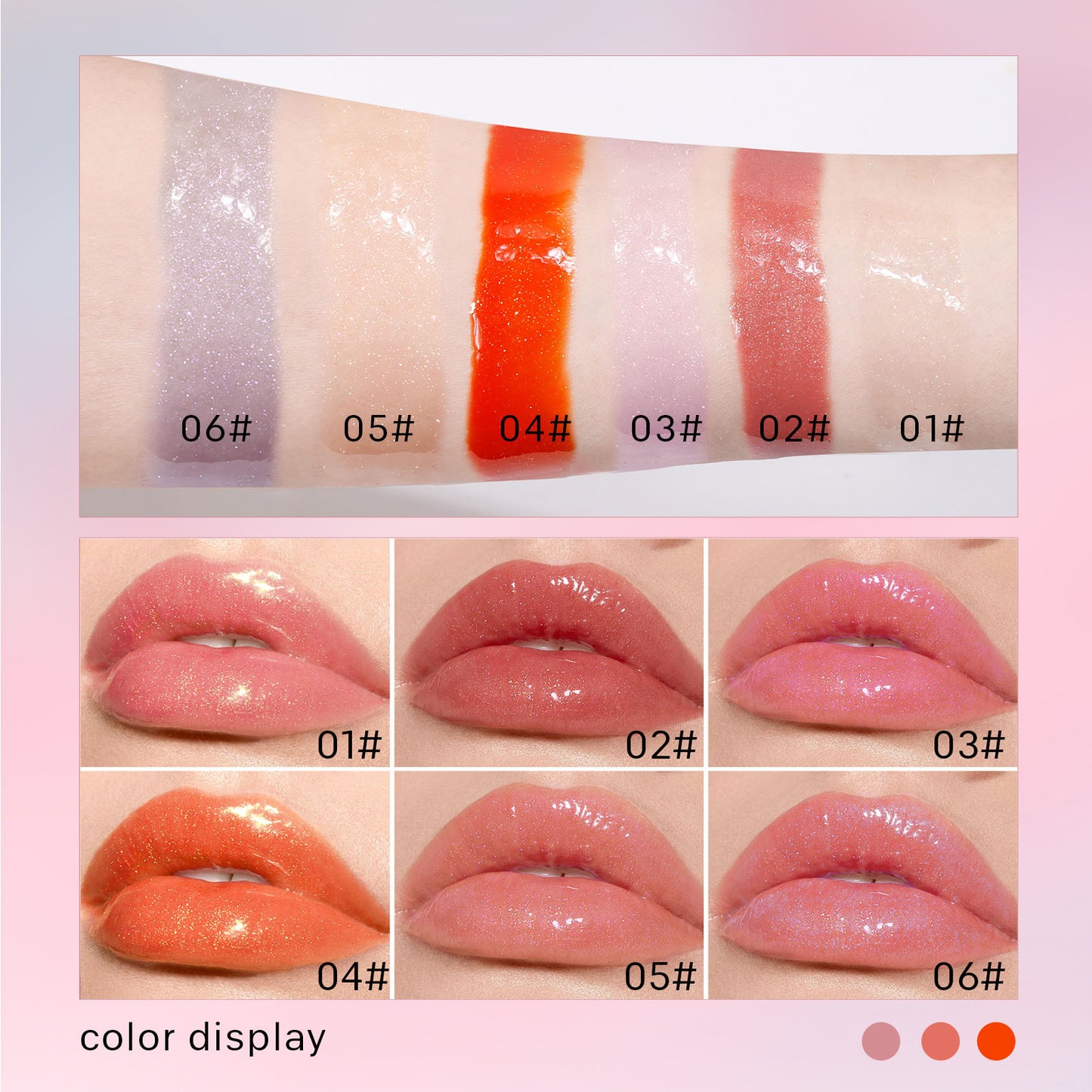Moisturizing Lip Gloss Plumper with Glitter Shine - Multiple Colors