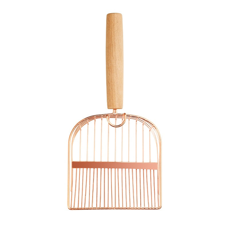 Stainless Steel Pet Litter Scoop with Base - Household Cat & Dog Waste Tool