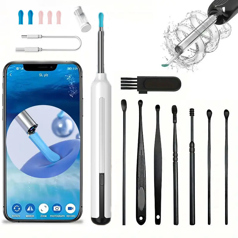 Wireless Earwax Removal Tool with 1080P HD Camera and 6 Silicone Tips