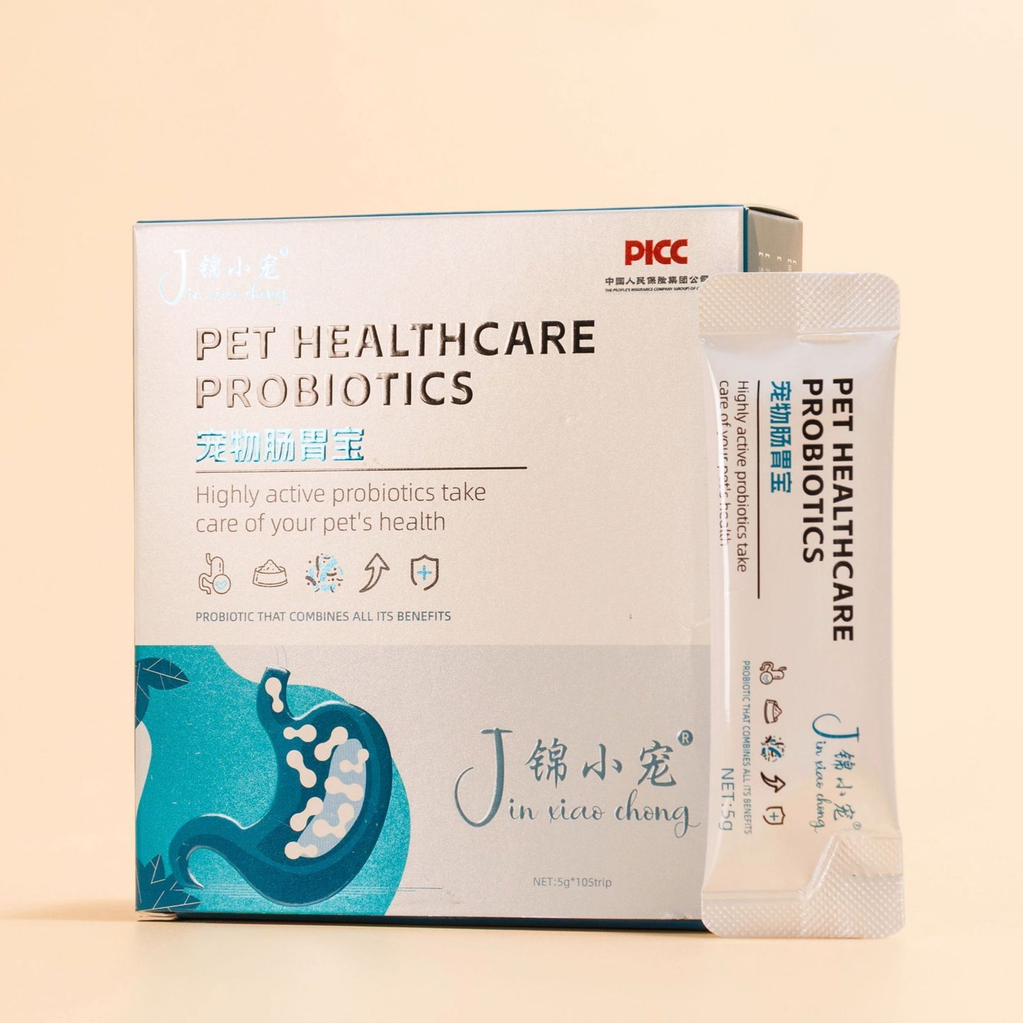 Pet Digestive Probiotics Supplement for Cats - 10 Pack