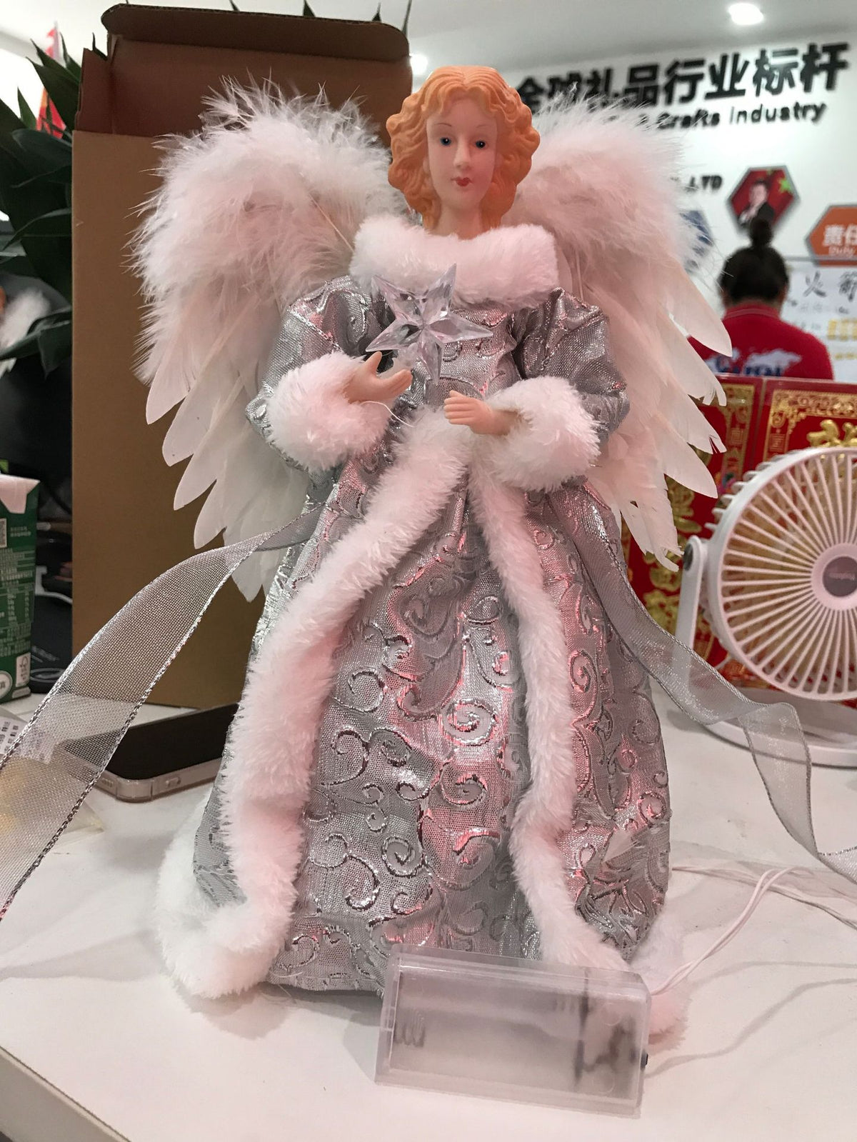Christmas Tree Topper Angel Light Decoration - Silver & Gold Variants