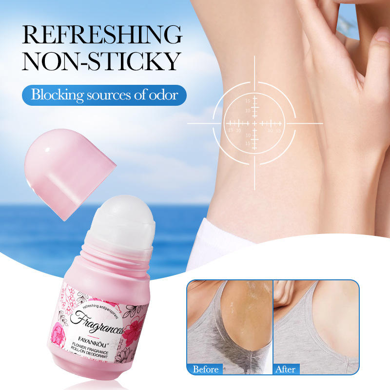 Long-Lasting Roll-On Antiperspirant Deodorant - 50g Portable Pink