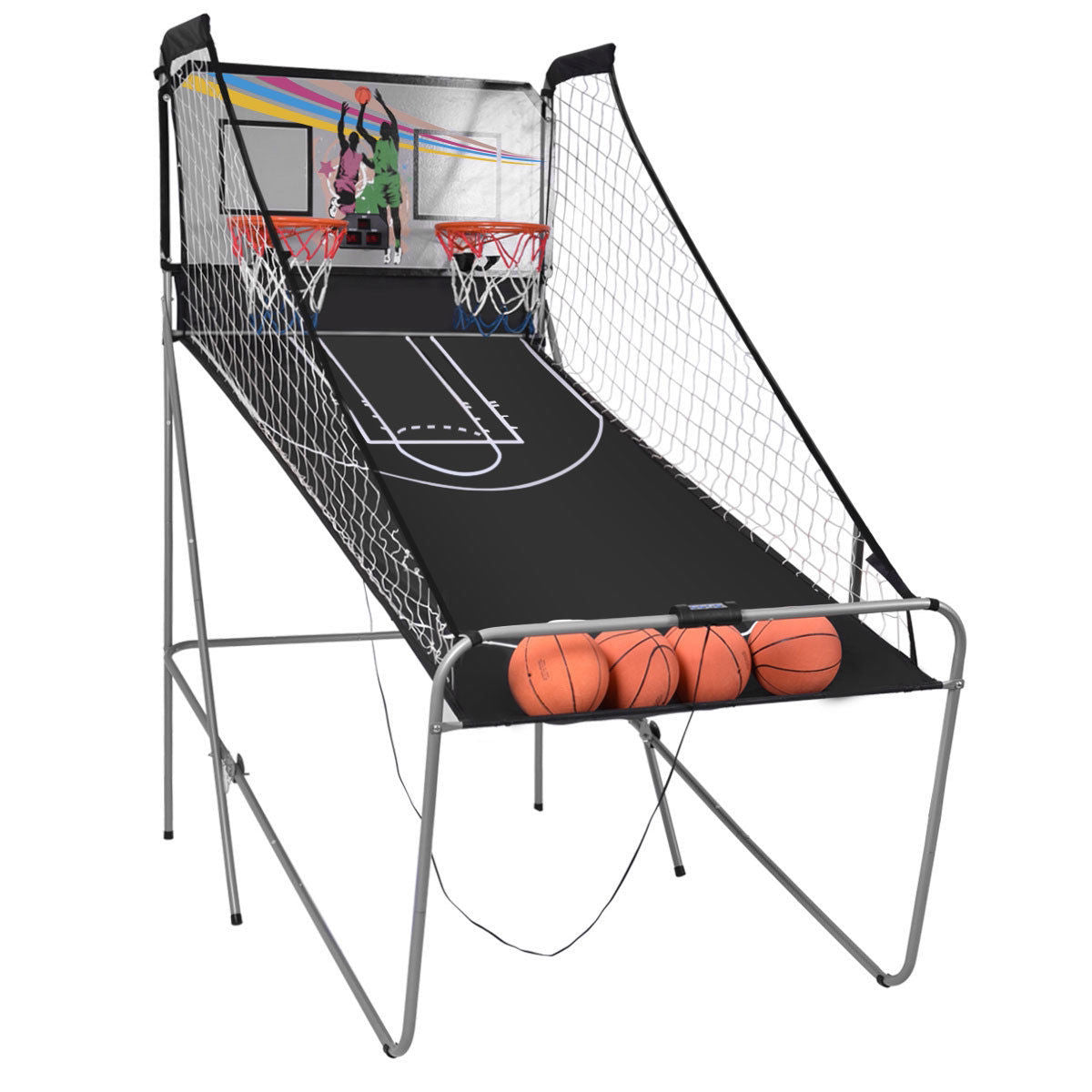 Double Electronic Basketball Game with 4 Balls - Indoor Fun