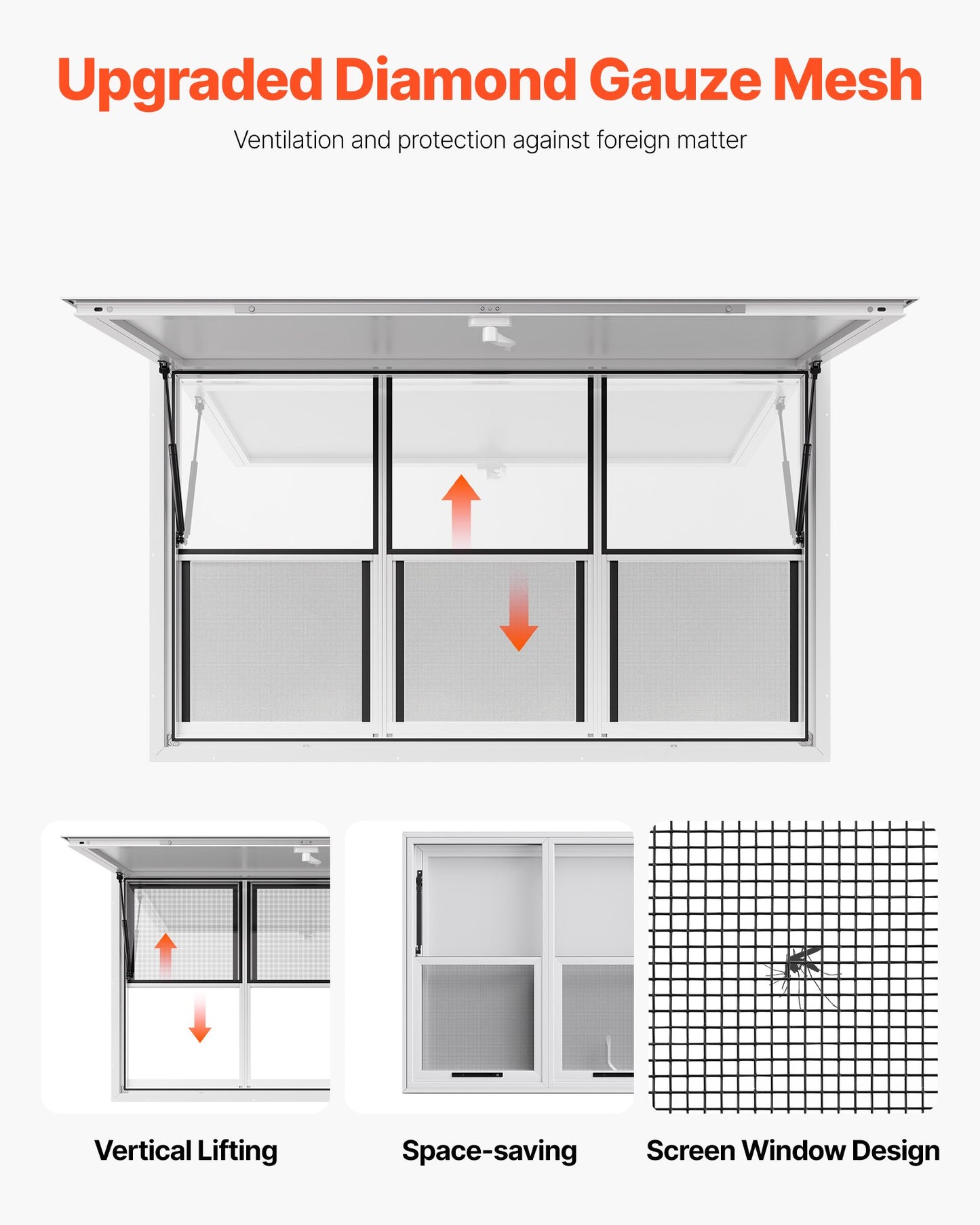 60x36 Inch Concession Stand Serving Window - Aluminum Awning