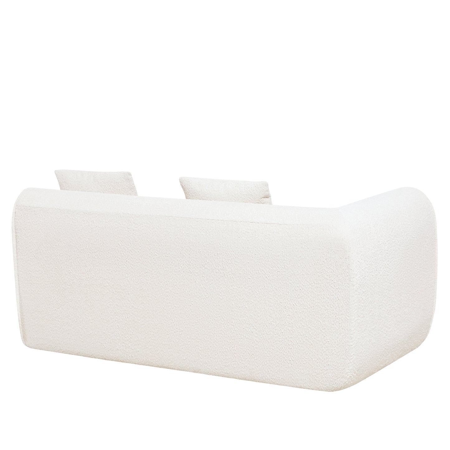 110" Modern Curved L-Shaped Sectional Sofa - White