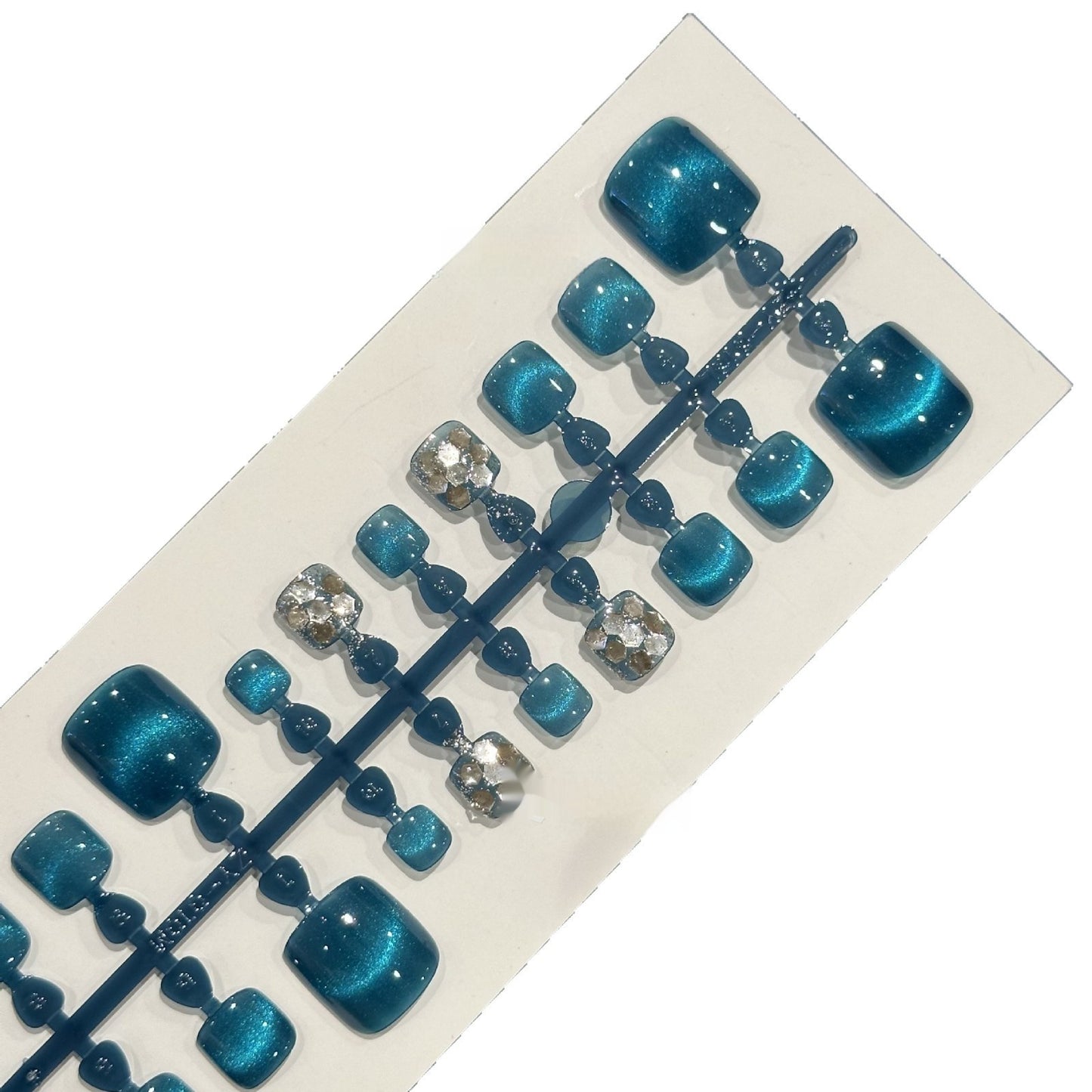 Blue Cat Eye Sequins Nail Art Kit UV Polish Nails Semi-Finished Products
