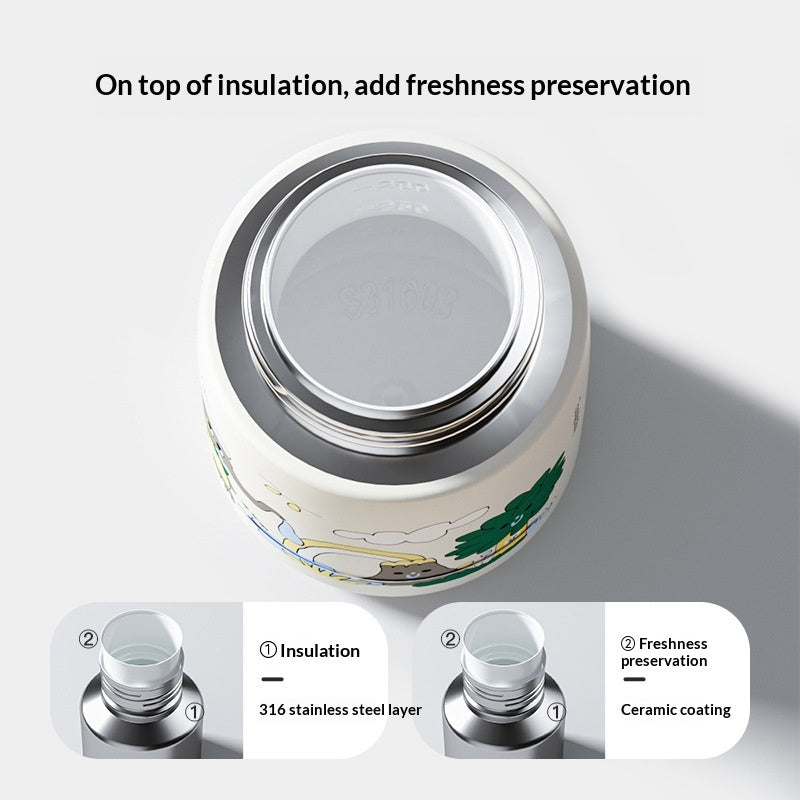 Children's Insulated Stainless Steel Cup with Handle - Heat Retention 6-12H