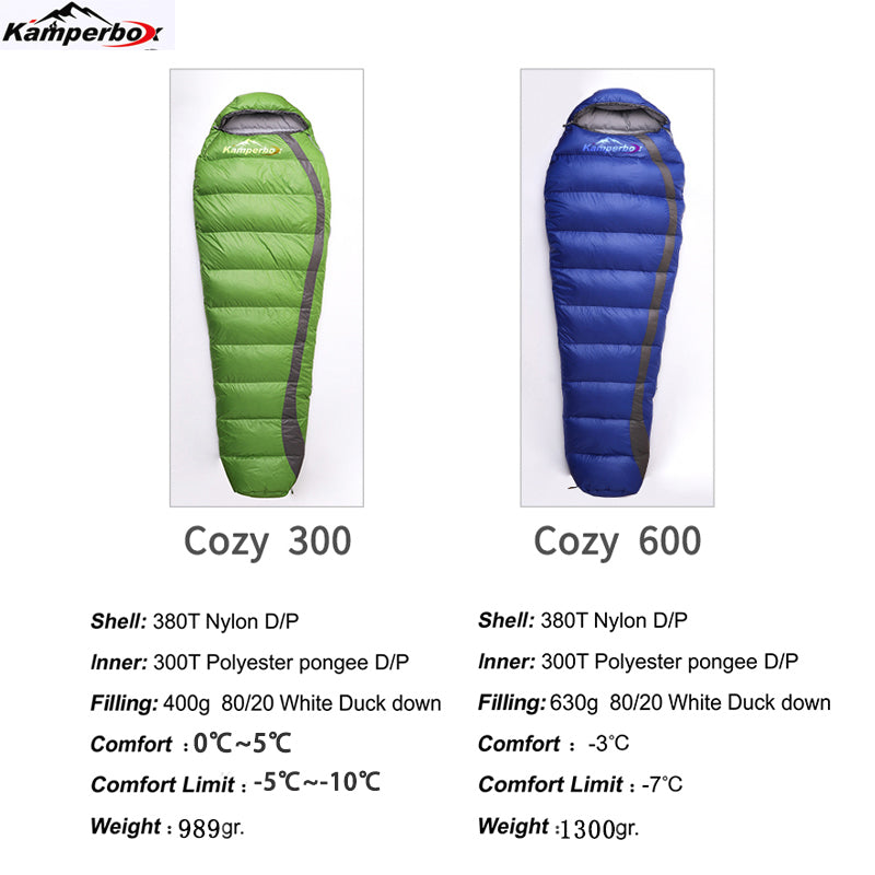 Cozy 300 Ultra Lightweight Down Sleeping Bag for Camping