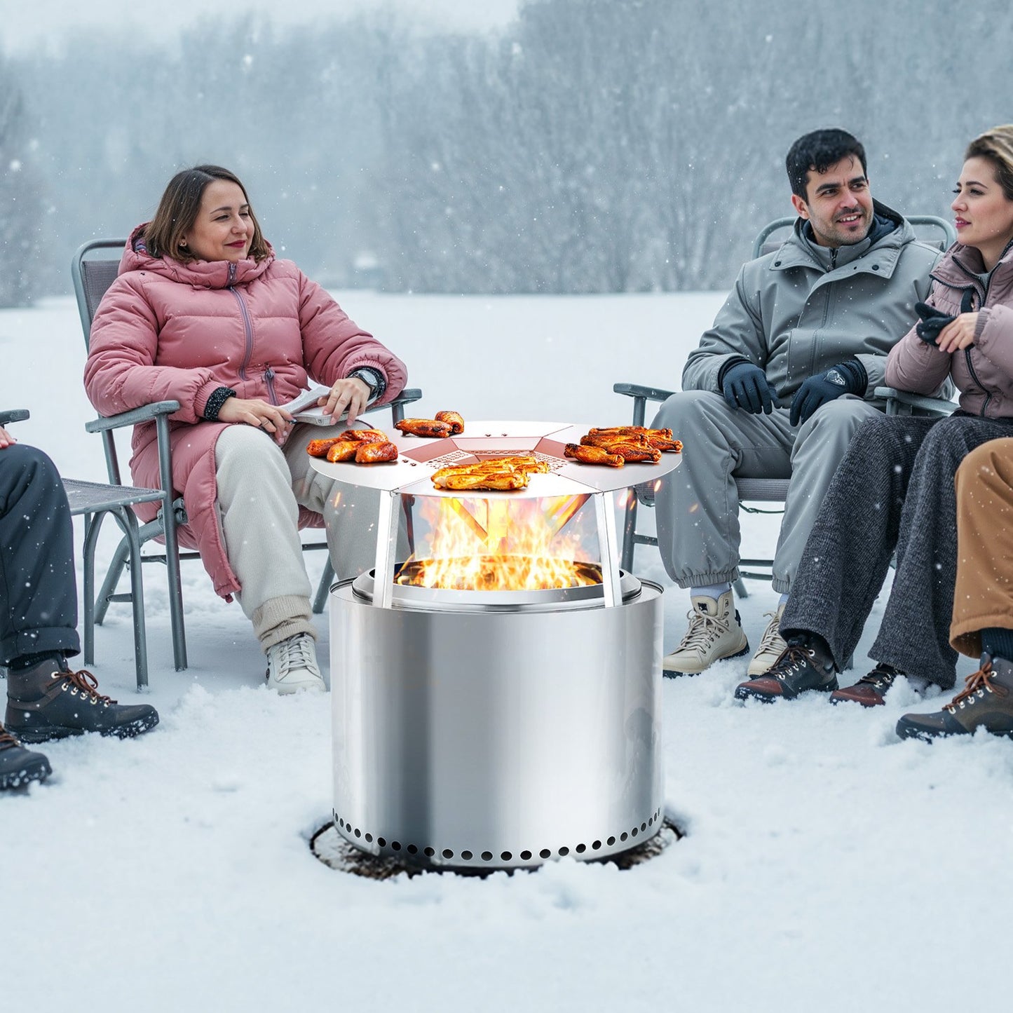 Stainless Steel Fire Pit Heat Deflector for Yukon Bonfire - 20 Inch