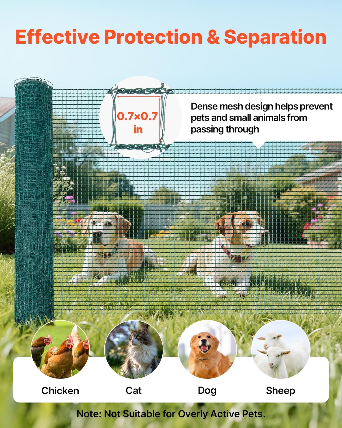 Black Temporary Garden Fence 3x49.2 ft Mesh Netting with Stakes & Ropes