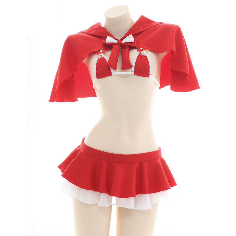 Red Uniform Cloak Suit Pajama for Girls - One Size Children's Costume