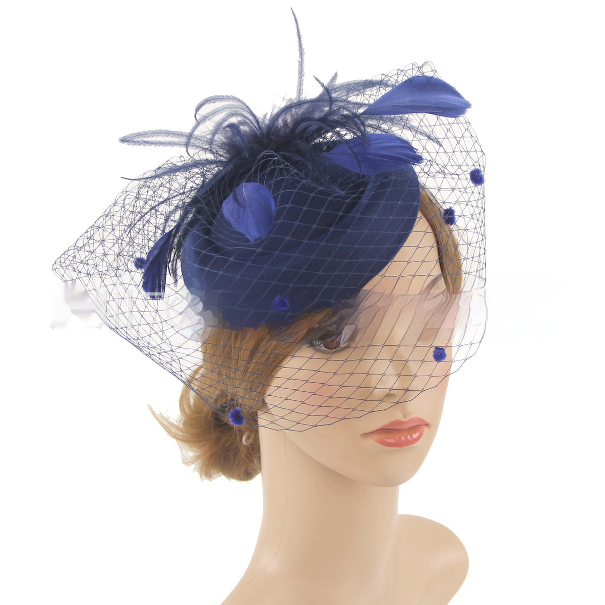 Vintage Bridal Veil Headdress with Flowers