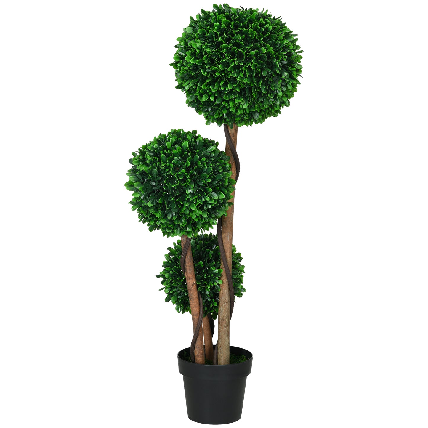 3.5ft Artificial Boxwood Topiary Tree with Sandalwood Leaves - Green
