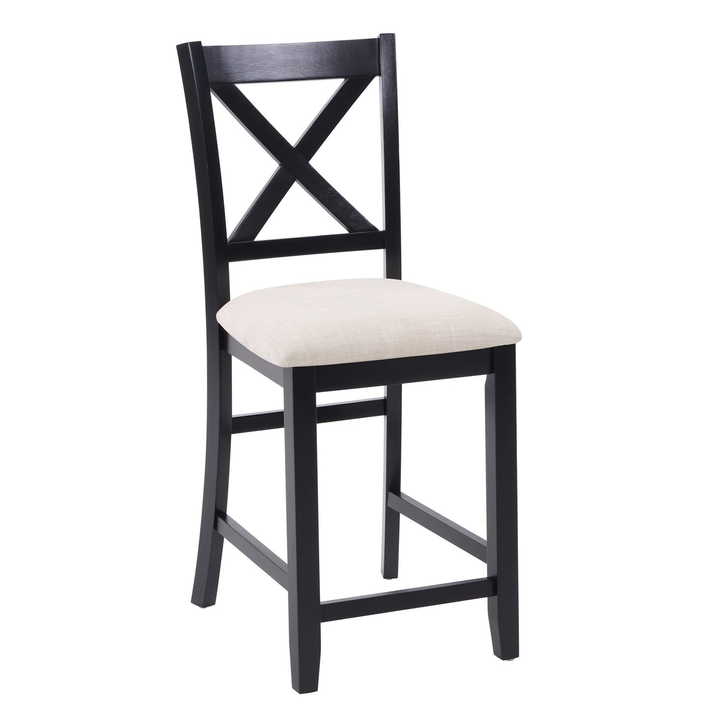 Counter Height Dining Table Set with 4 Chairs - Black & Oak