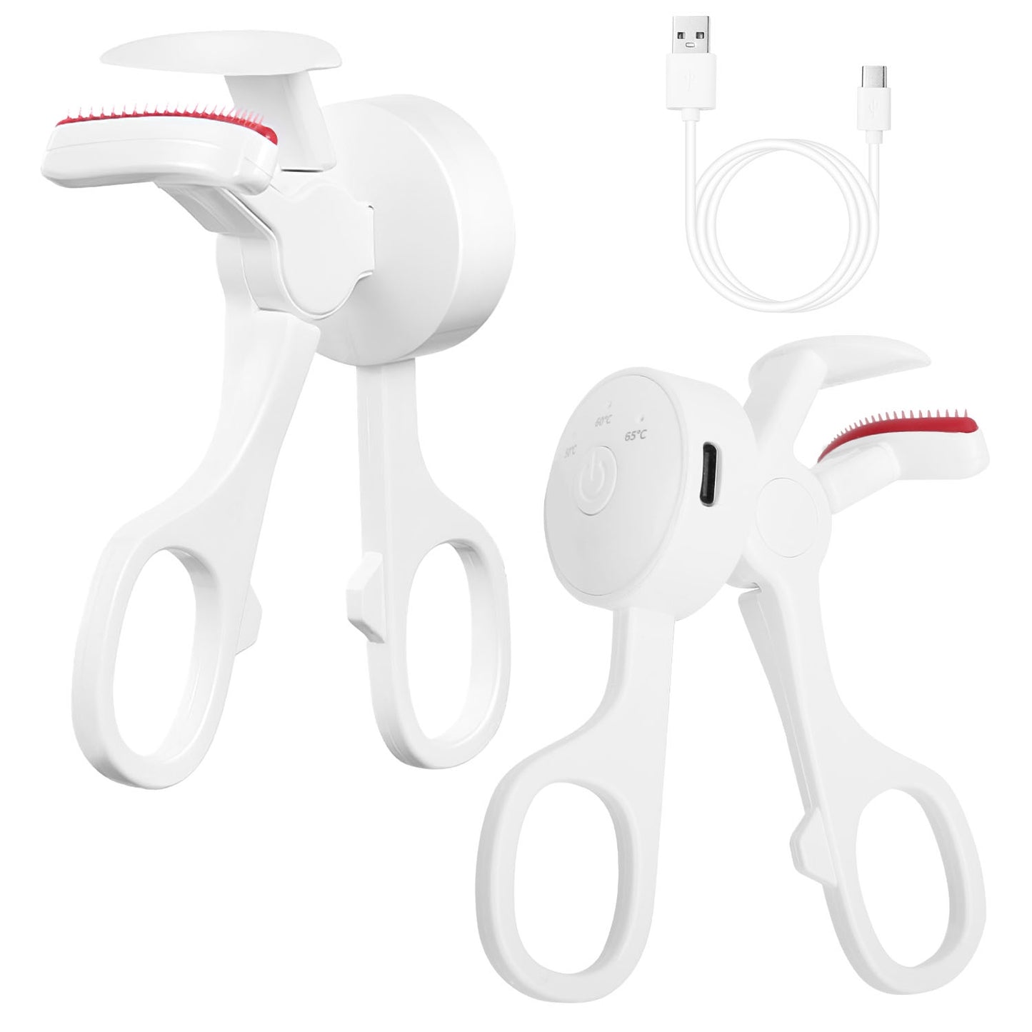 2-Pack Heated Electric Eyelash Curler - USB Rechargeable with 3 Temp Settings