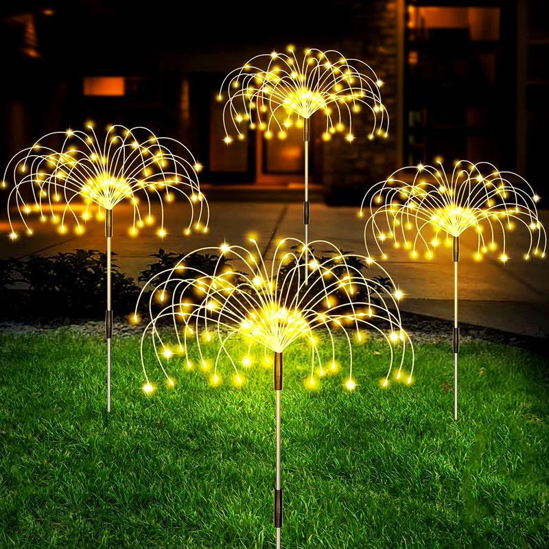 Outdoor Solar Fireworks Lamp for Garden & Courtyard Decorative Lighting