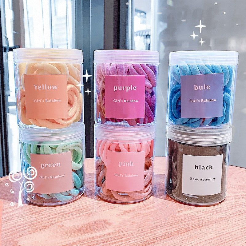 Elastic Hair Rope Set for Salon & Styling - Colorful Nylon Hair Bands