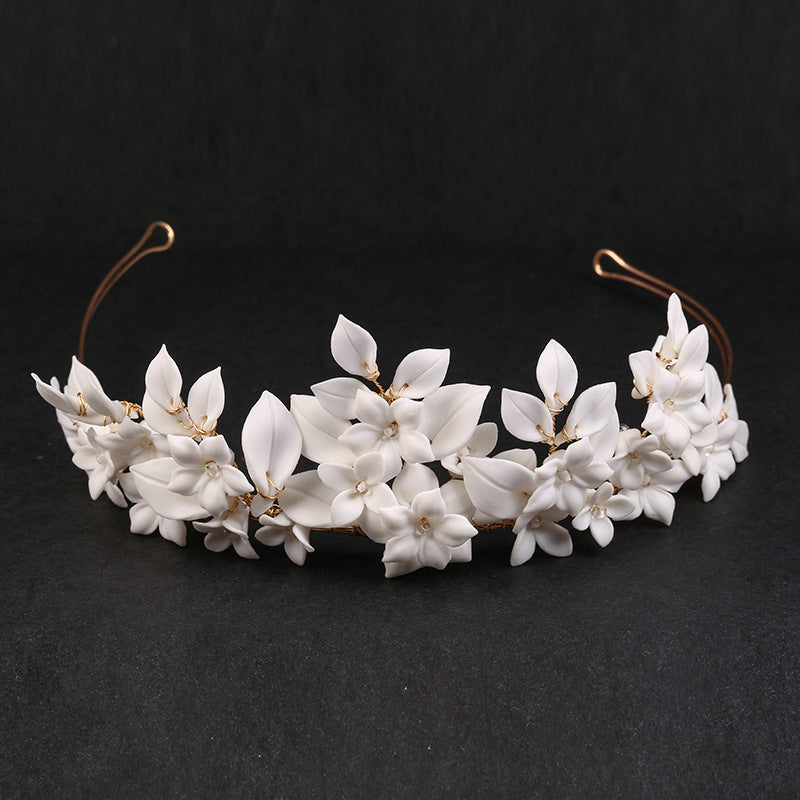 White Ceramic Flower Hair Clip