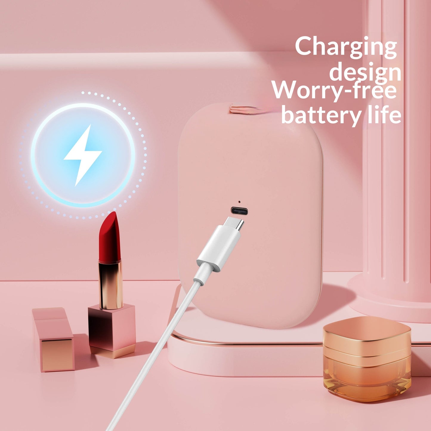 Portable Folding Mirror with 3-Color Backlighting - Compact Vanity Mirror