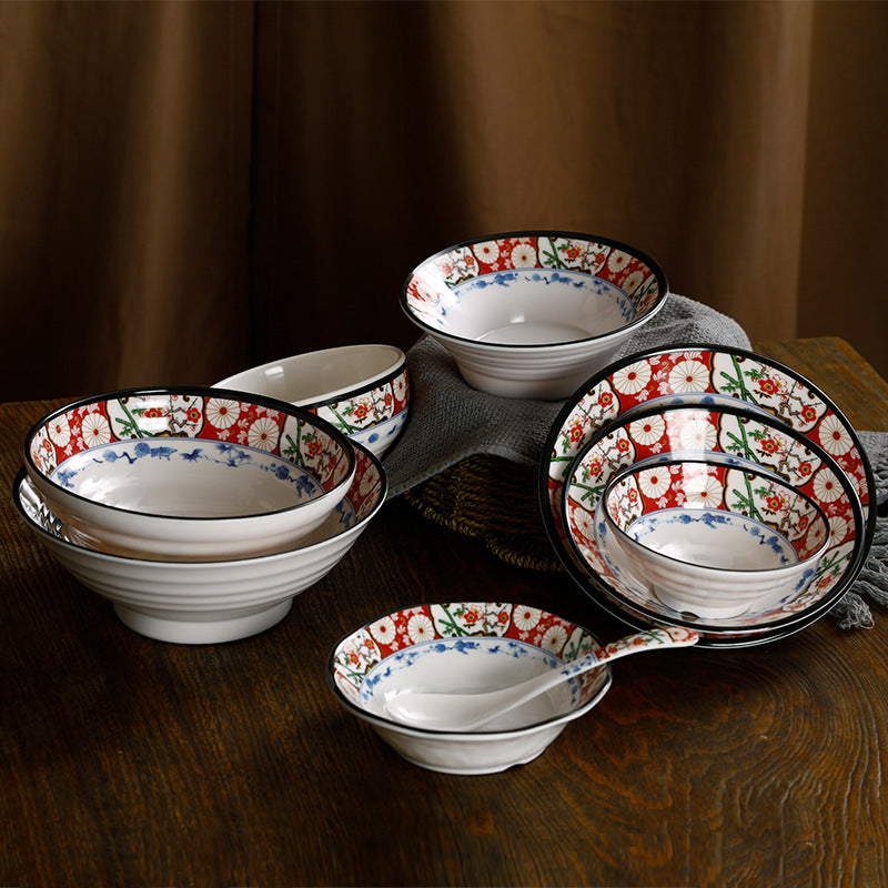 Japanese Cow-Shaped Porcelain Bowl Set for Kitchen & Dining