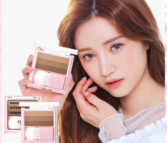Contouring Powder Palette - Tricolor Highlight & Shadow Makeup Set