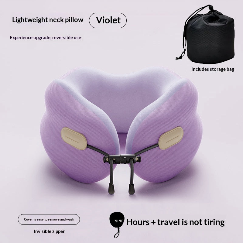 Memory Foam U-Shaped Neck Pillow with Portable Storage Bag for Travel