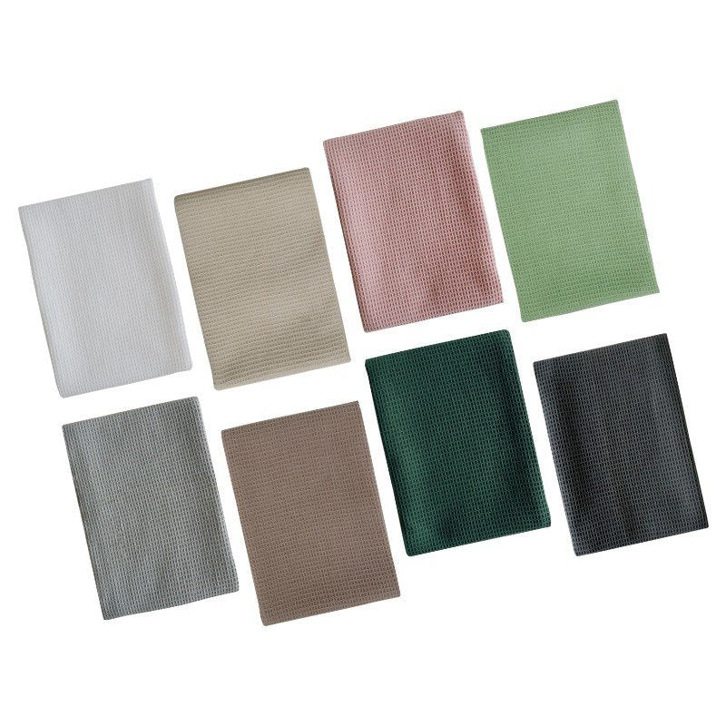 Cotton Rectangular Waffle Tea Towel - Nordic Style Kitchen Linen