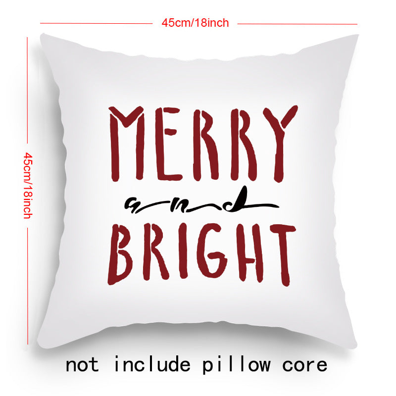 Holiday Cartoon Santa Claus Elk Pillow Cover 45x45cm Sofa Cushion Decor