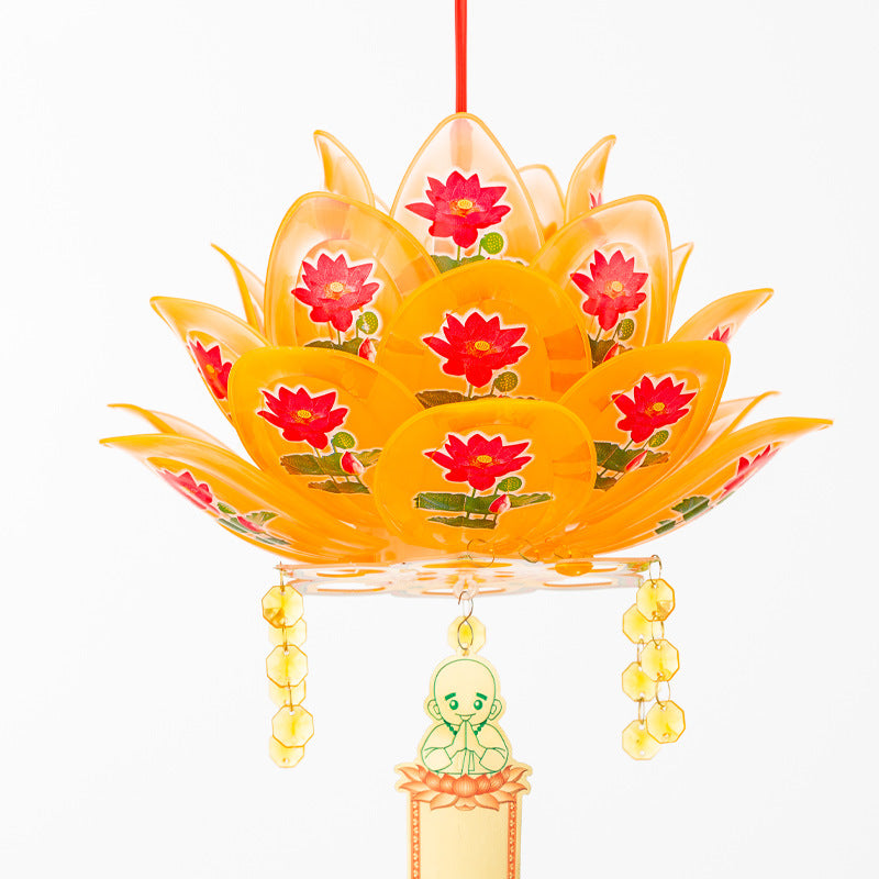 Lotus Lamp Buddha Worship Decorative Lantern for Festivals and Weddings