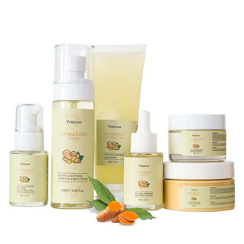 Facial Care Set with Turmeric Powder & Ginger for All Skin Types - Skin Care Kit