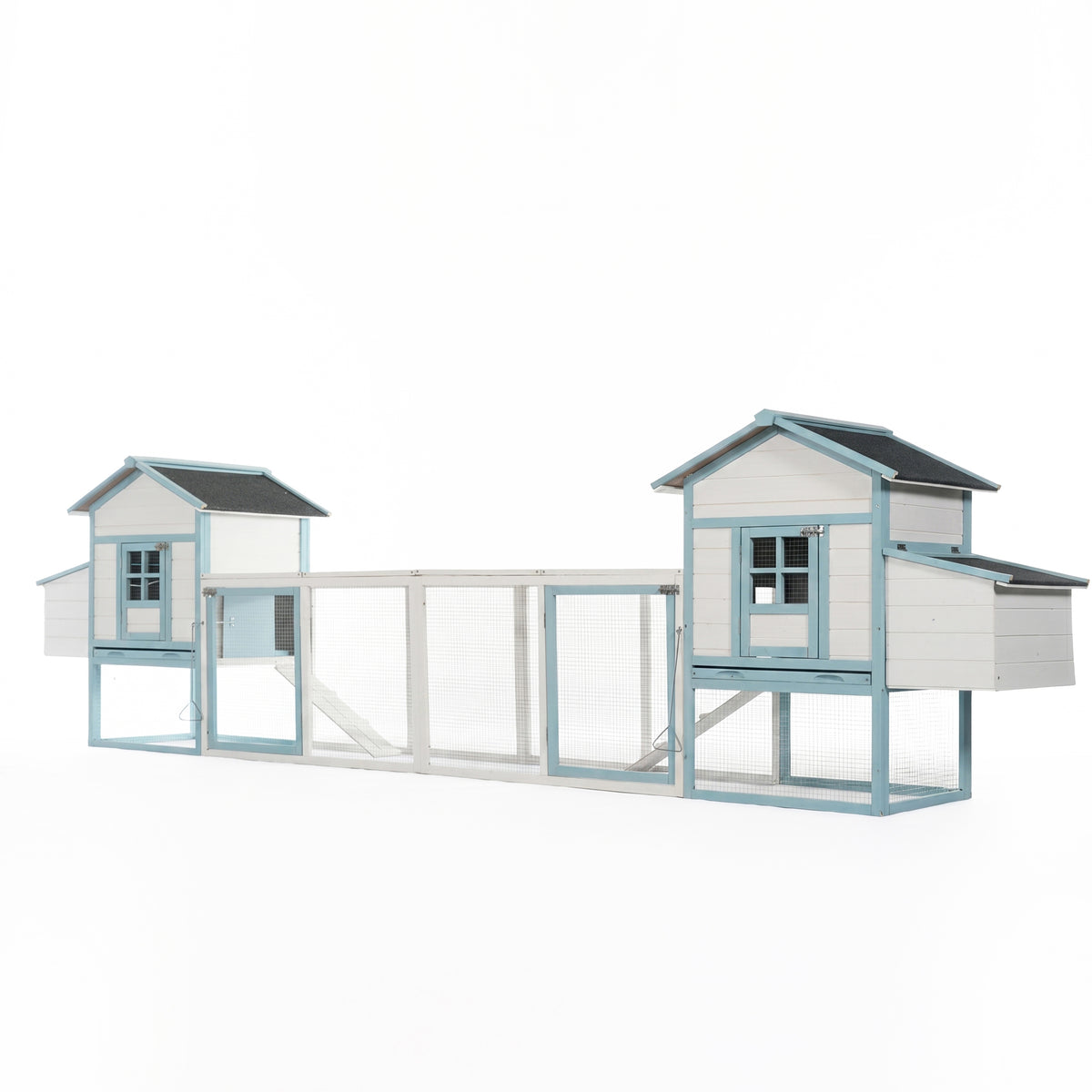 Pet Guardrails for Chicken Coop, Wooden Fence with Blue, Tan or White Finish
