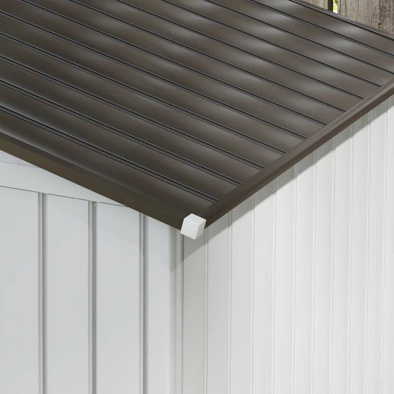 Garden Storage Shed with Double Sliding Doors & Vents - White, 7x4 ft
