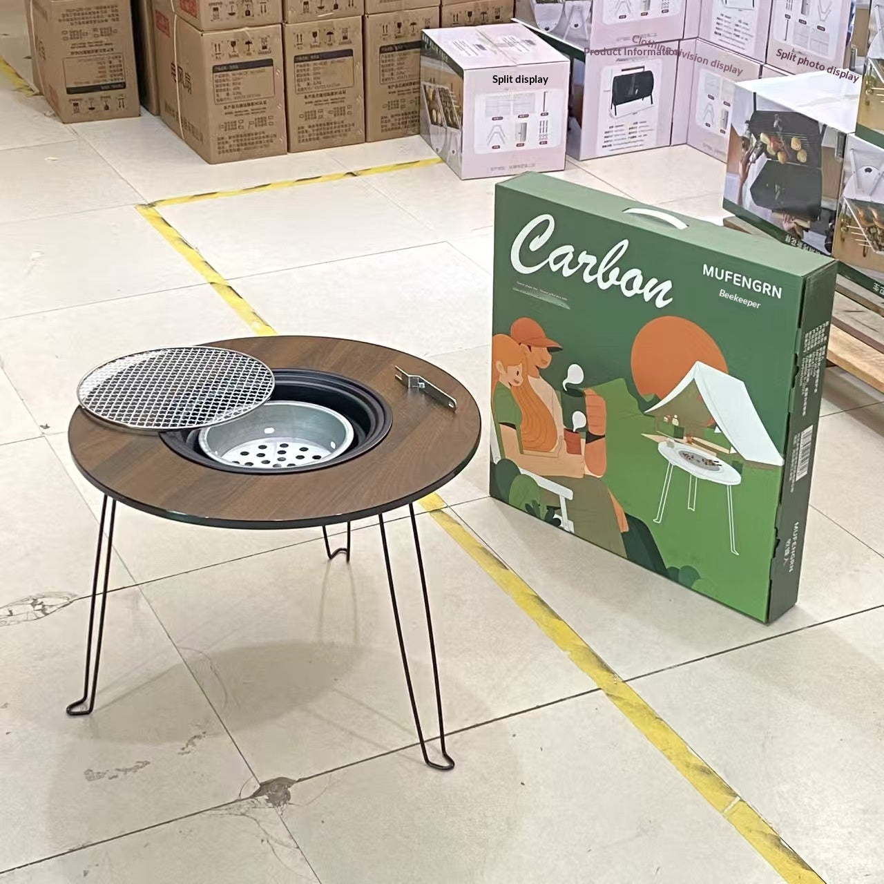 60cm Folding Outdoor Barbecue & Tea Table - Portable Garden & Home Storage