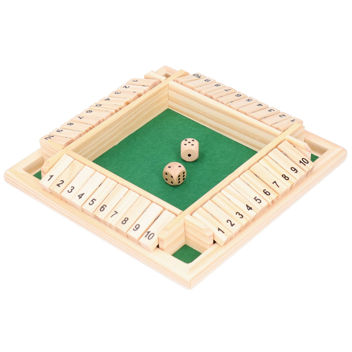 Wooden Number Board Dices Game Set Toy For 4 People KTV Pub Bar Party