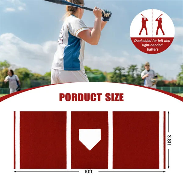 Softball Pitching Mat - 10ft x 3ft Training Aid for Indoor & Outdoor
