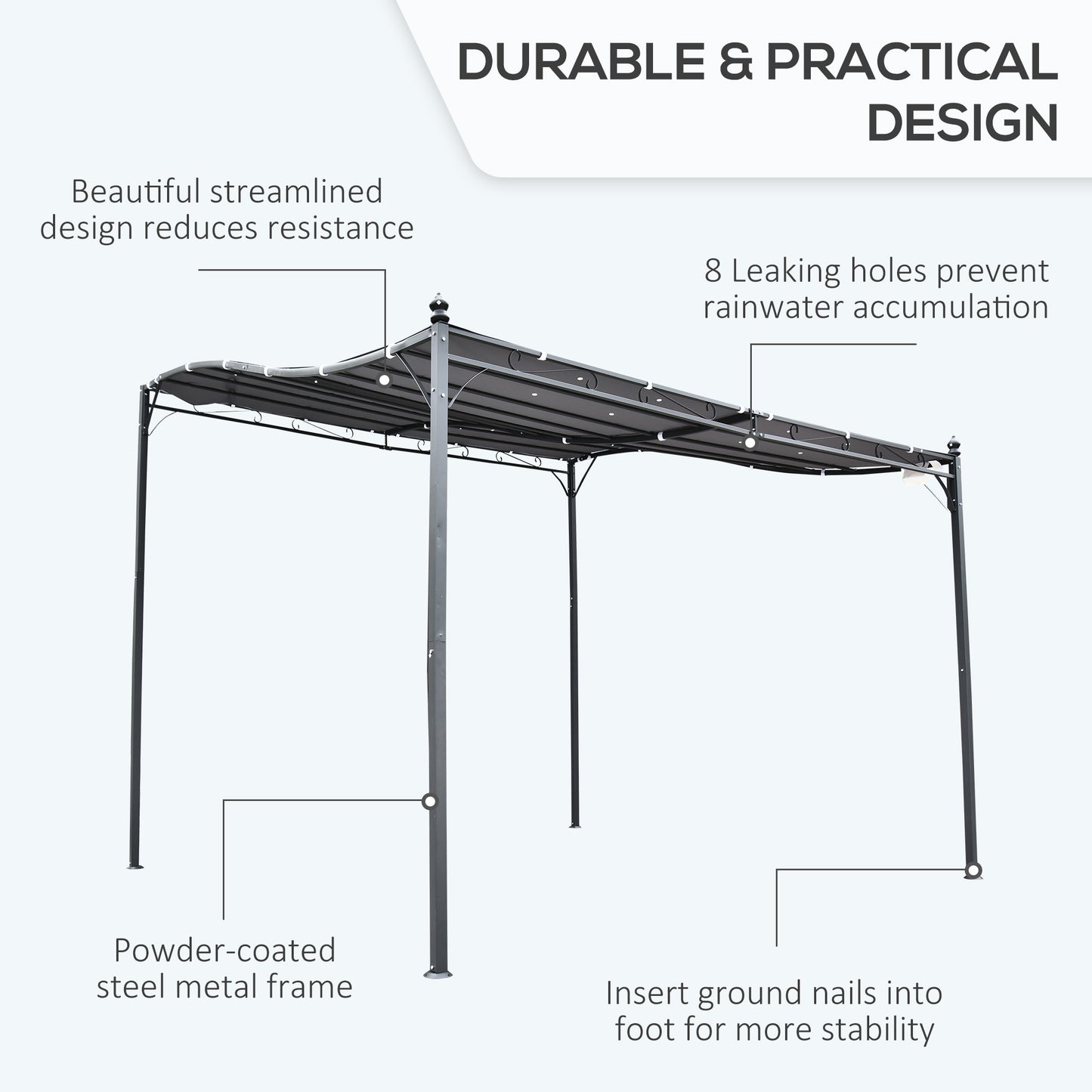 Weatherproof 10x10 Gray Gazebo Canopy Shelter for Outdoor Events