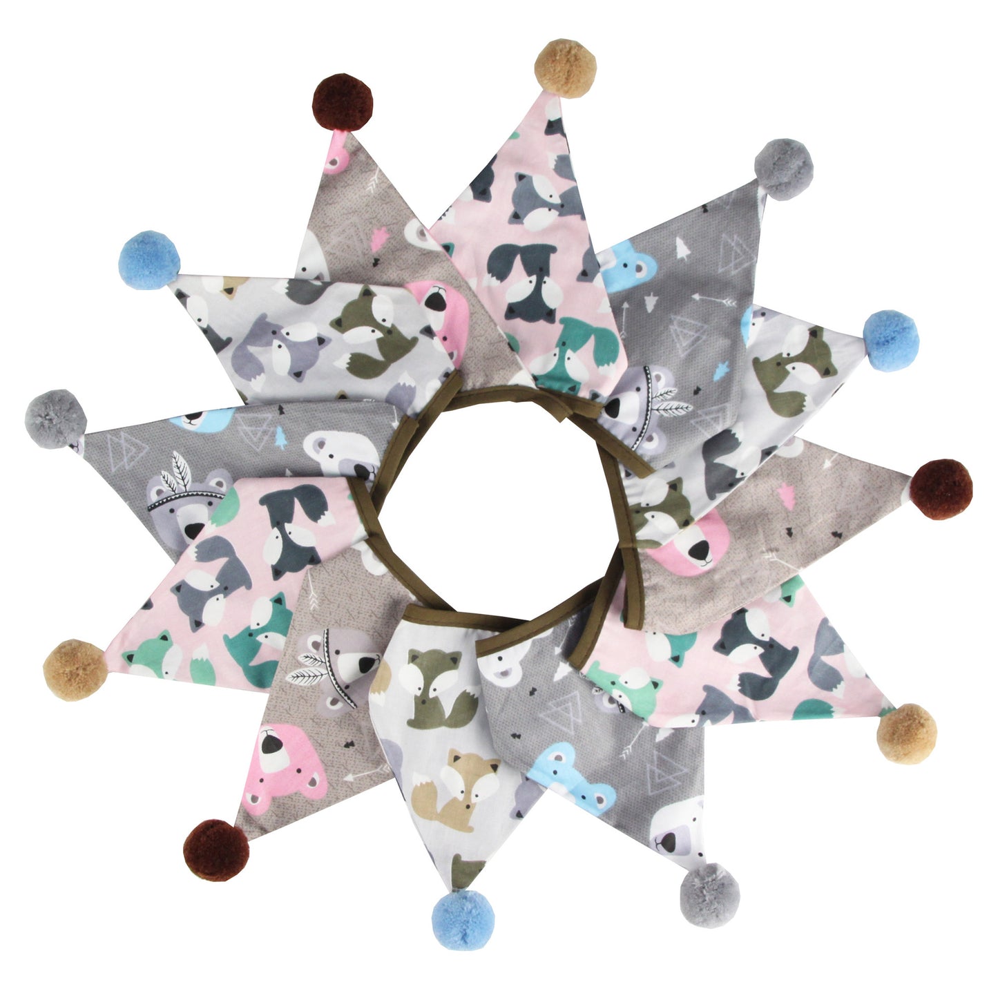 Cotton Wool Ball Triangle Flags Set for Home & Party Decor - 3.2m Length
