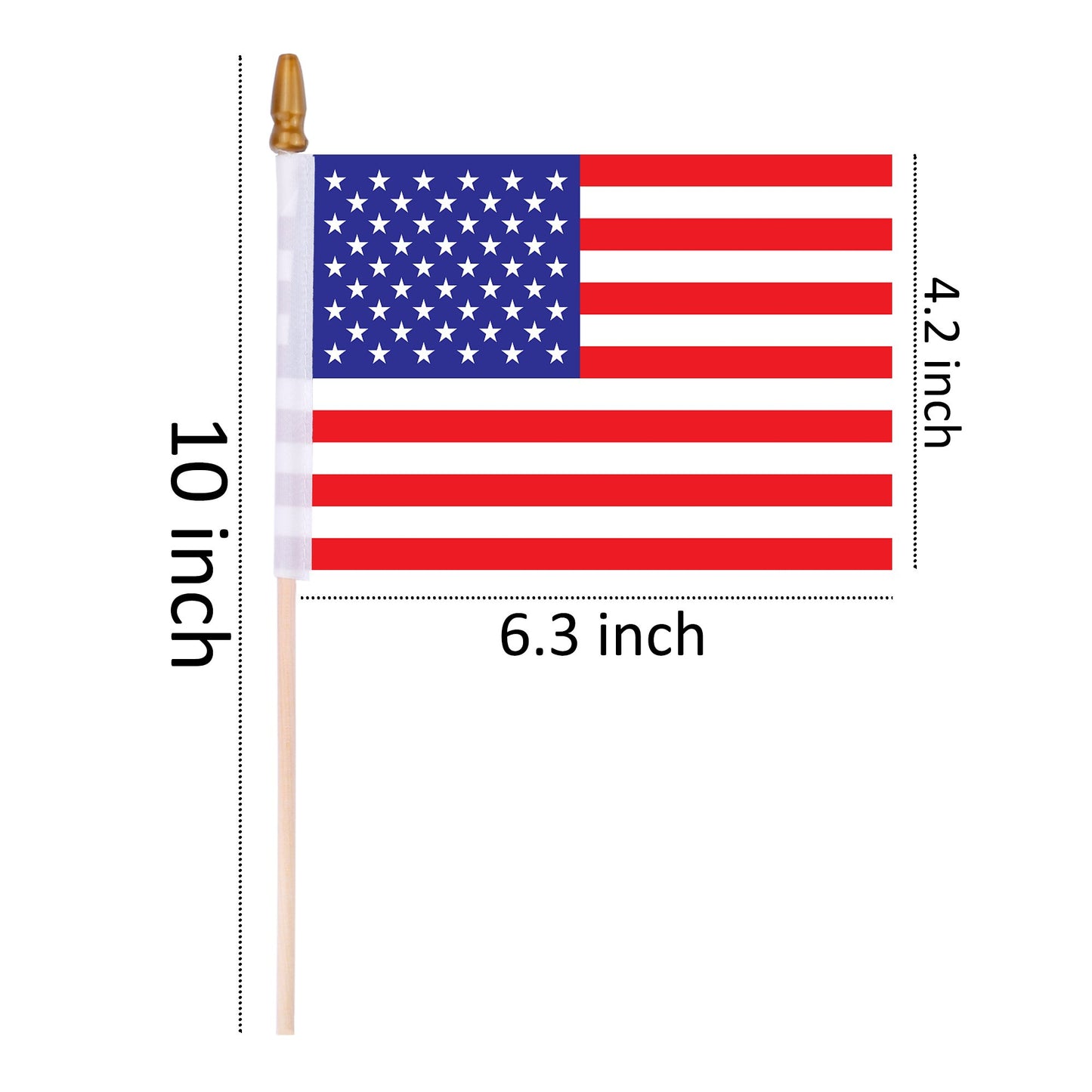 Mini American Flags on Stick - 65 Pack Handheld Flags for Events