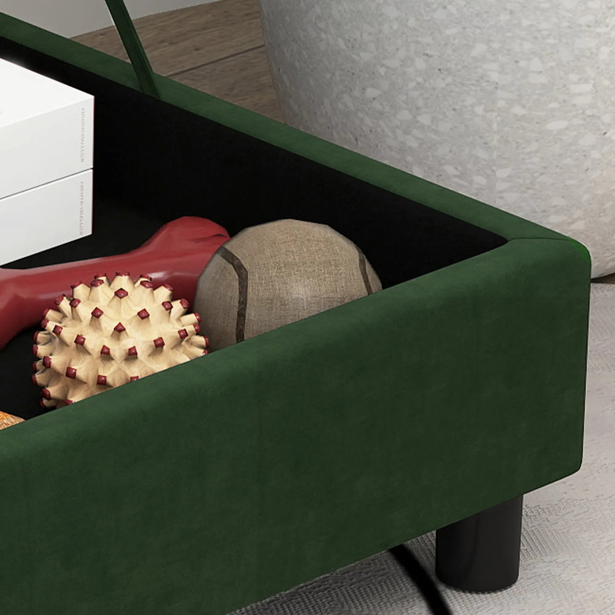 Green Pet Sofa Bed with Hidden Storage for Cats & Small Dogs
