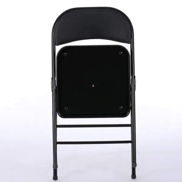6-Pack Foldable PVC & Iron Chairs - Black for Events