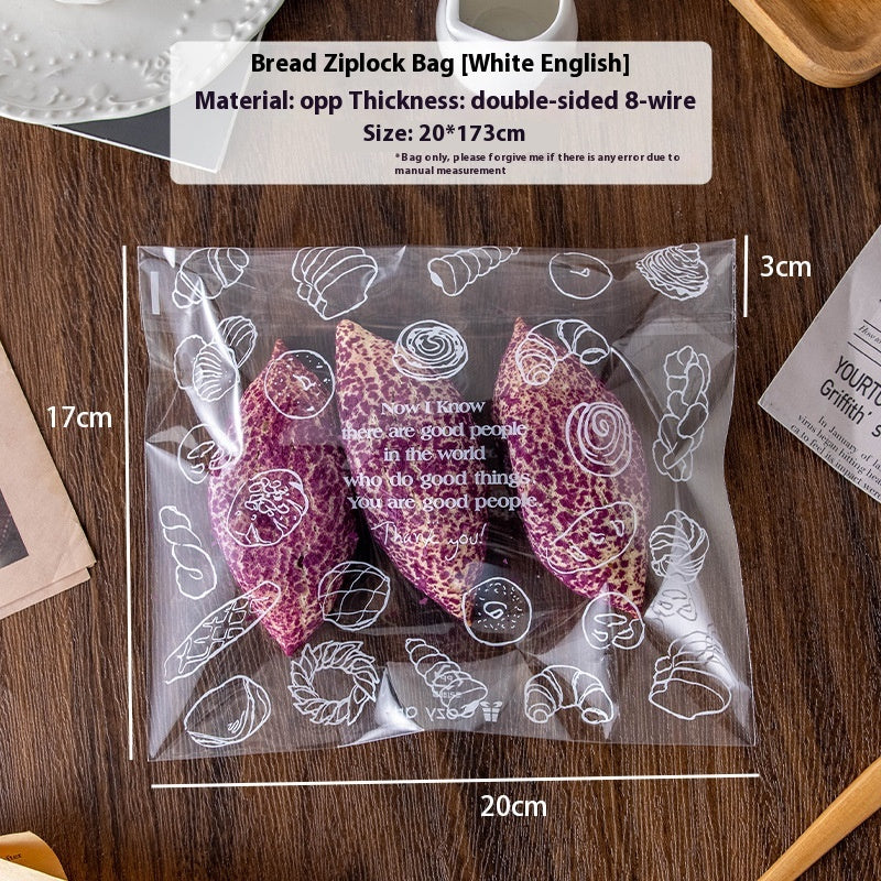 Disposable Bread & Bagel Packaging Bags Set - Transparent, Self-Sealing, 50 pcs